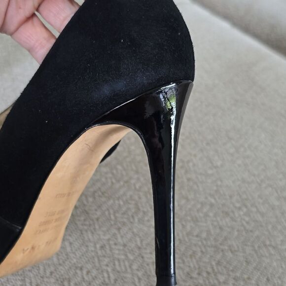 Milana Black Leather Peep Toe Made In Italy Heels - Size 39 - Picture 11 of 16